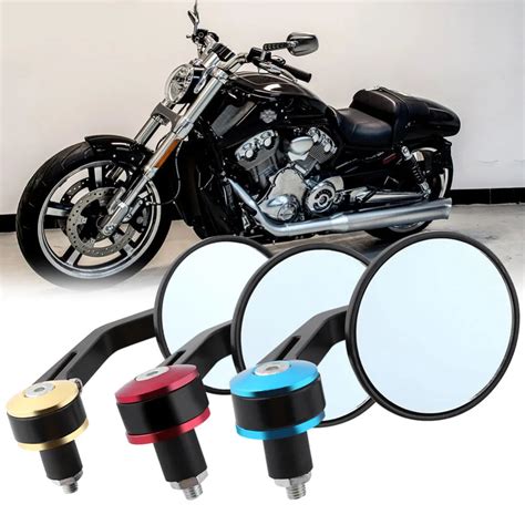 1 Pair Universal 78 Motorcycle Round Handlebar Bar End Rear View