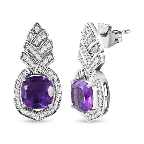 Afrikanische Amethyst Und Zirkon Ohrringe Ct Shoplc