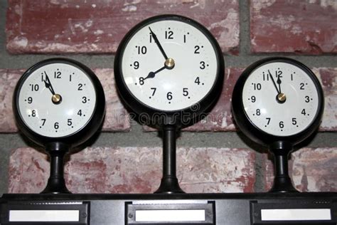 Three Time Zone Clock Stock Image Image Of Alarm Table 1241467