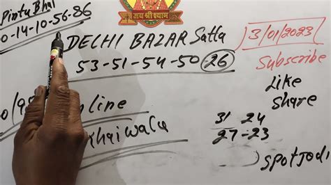 Delhi Bajar Ka 3 January Ka Satta Delhi Bazaar Satta Result Chart