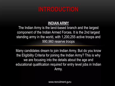 Eligibility Criteria for Joining Indian Army | PPT