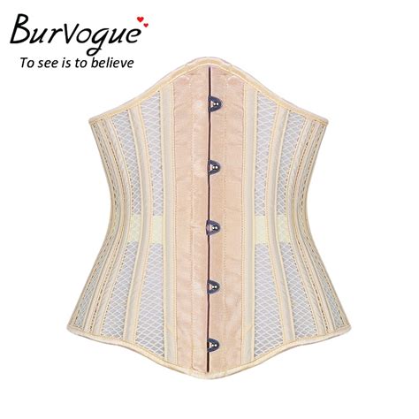 Women S Double Steel Boned Corset Mesh Breathable Waist Control