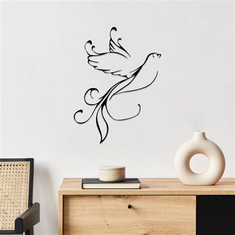 Dove Metal Decor, Minimalist Line Art, Metal Wall Decor, Metal Wall Art ...