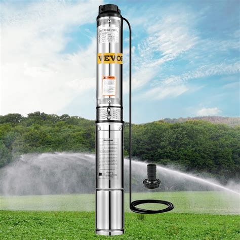 VEVOR Submersible Deep Well Pump 0 5HP 370W Stainless Steel Deep Well