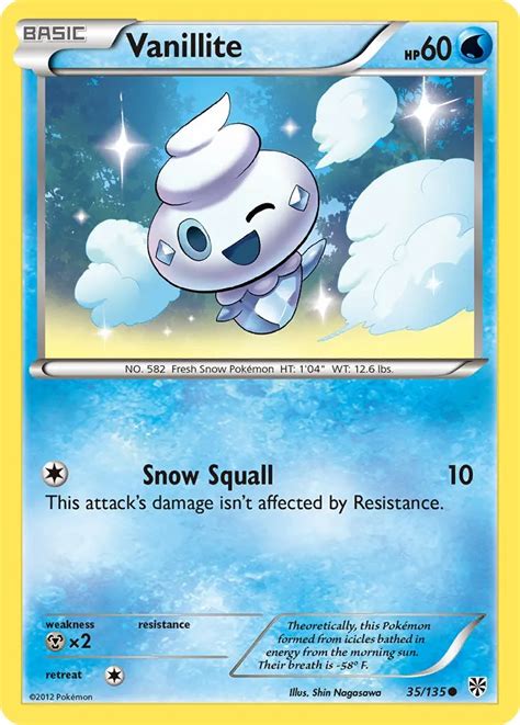 Pok Mon Black White Plasma Storm Card Vanillite Standard Arcade