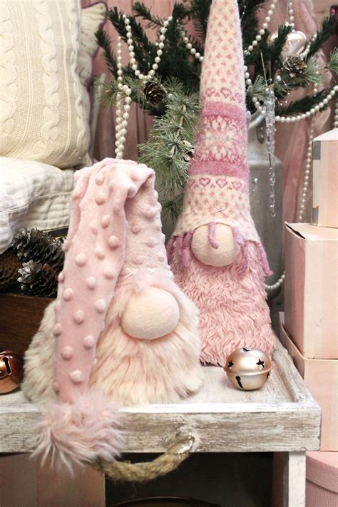 Pink Gnomes Large Christmas Gnome Pink Christmas Decorations Etsy In