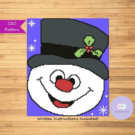 Frosty The Snowman Crochet Graph Etsy