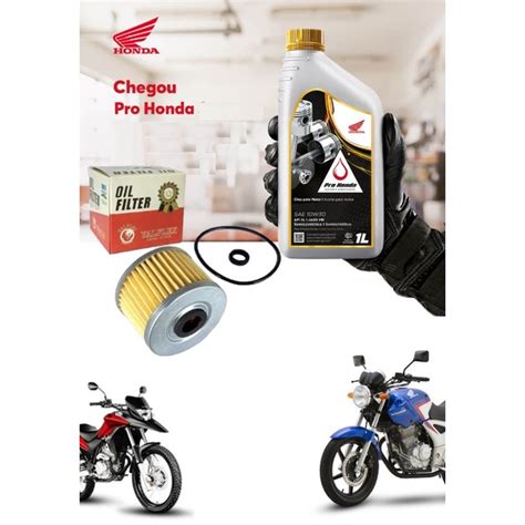 Kit Óleo Motor 4t 10w30 Genuíno 1L Filtro de óleo Valflex Cbx 250