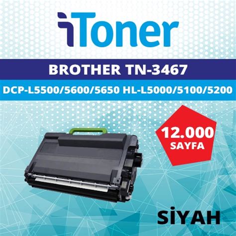 İTONER TMP TN3467 BROTHER TN 3467 12000 Sayfa SİYAH MUADIL Lazer