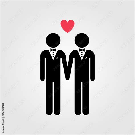 Gay Couple With Lgbt Rainbow Flag Vector Icon Gay Marriage Vector De