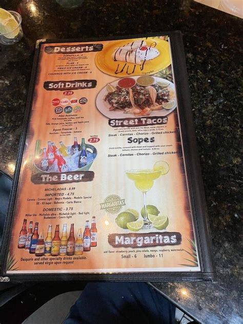 Menu At El Mezcal Mexican Grill Restaurant Cullman