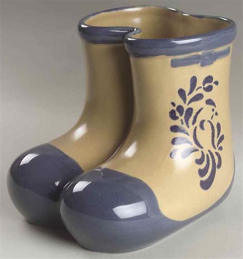 Folk Art Boots Planter By Pfaltzgraff Replacements Ltd