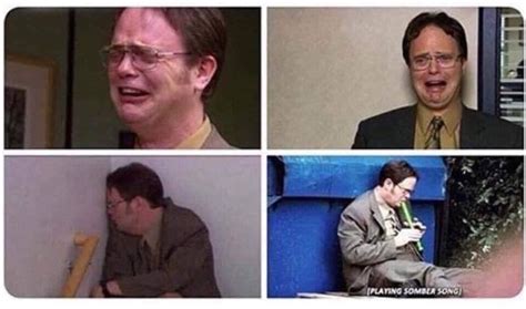 Crying Dwight 4 Pic Blank Template Imgflip