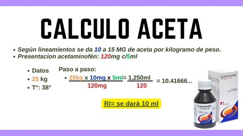 Cómo Calcular Dosis De Acetaminofén Jarabe M 456gc Udocz