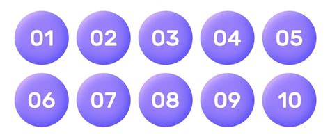 Premium Vector 3d Smooth Circle Bullet Point Set 1 To 10
