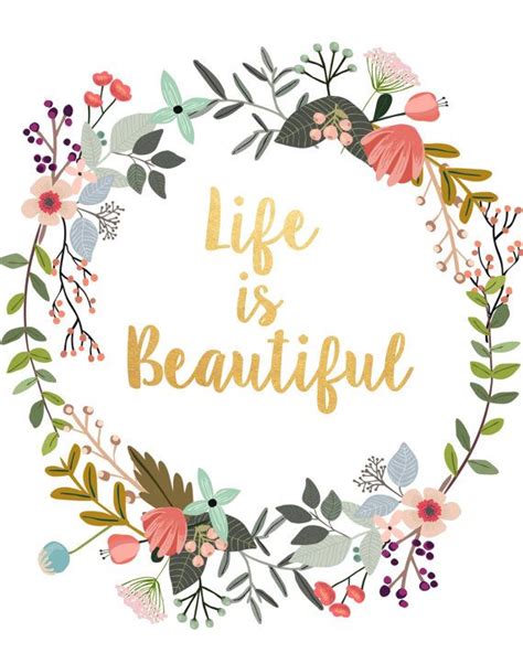 Word Art, Life Is Beautiful, Typography Quote, Gallery Wall Print, Home ...