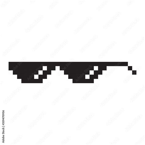 Sunglasses Pixel Style Vector Icon Pixelated Glasses Pictogram Symbol