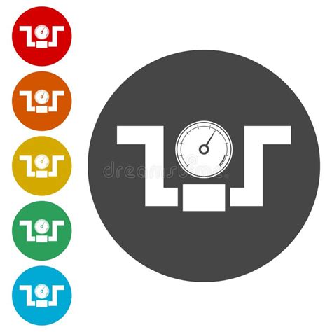 Indicador De Presión Del Manómetro E Icono Del Manómetro De Vacío