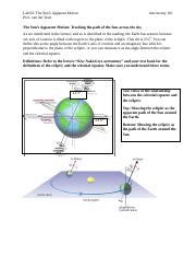 02a Naked Eye Astronomy Docx Lab 02 The Sun S Apparent Motion Prof