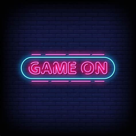 Premium Vector Game On Neon Signs Style Text