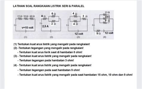 Rangkaian Arus Listrik Soal Kelas 9 Materi Soal