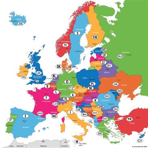 Liste Der L Nderkennzeichen In Europa Kfz Net