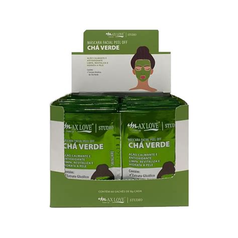 Máscara Facial Peel Off Chá Verde Max Love atacado box 60un MERCADO