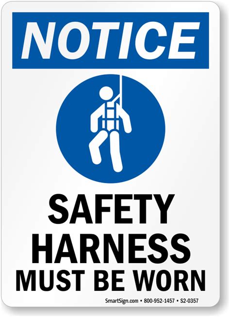 Safety Harness Must Be Worn With Symbol Sign Sku S Off