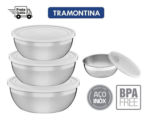 Jogo De Potes Bowls Tramontina Freezinox A O Inox C Pe As Frete Gr Tis