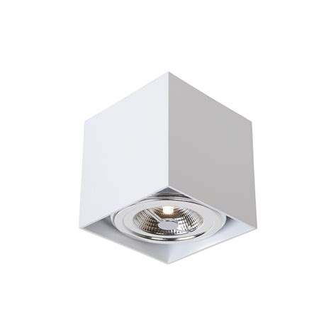 Downlight Lux Cuadrado AR111 Machado Blanco Serlux