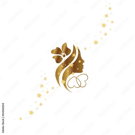 Beauty salon gold gradient logo design Stock Illustration | Adobe Stock