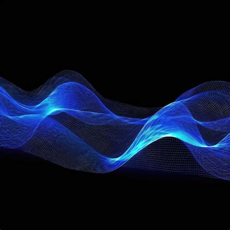 Premium Photo Abstract Blue Light Waves On A Dark Backdrop