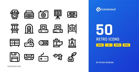 retro icon pack   svg png icon fonts