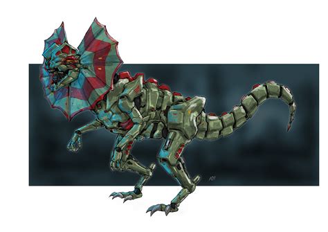 Mor 15 Mecha Dilophosaurs By Adivider On Deviantart