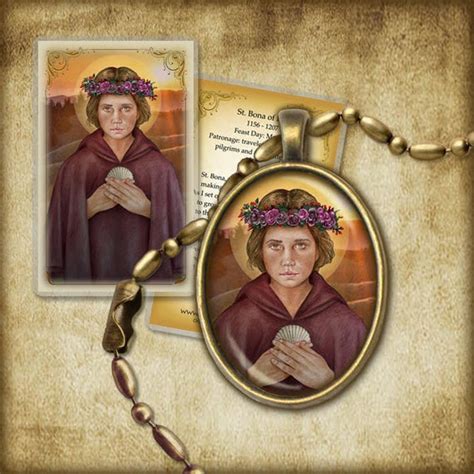 St Bona Of Pisa Pendant And Holy Card Gift Set Christian Etsy