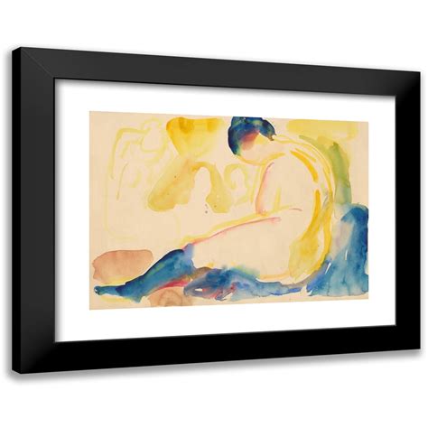 Edvard Munch X Black Modern Framed Museum Art Print Titled Seated