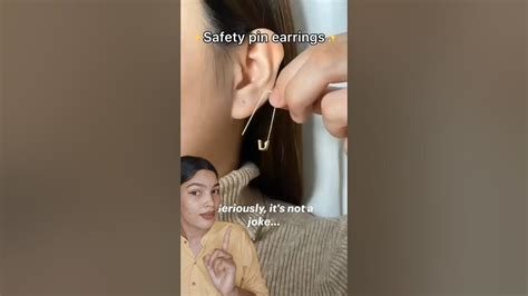 😨safety Pin🧷 Earrings Hack 🤯😱viral Subscribe Youtubeshorts Makeup