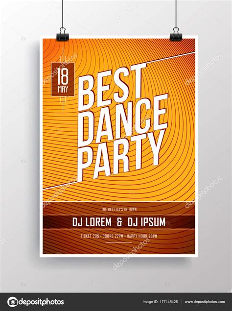 Vector Dance Party Flyer Design Eye Catching Background Stock Vector by ...