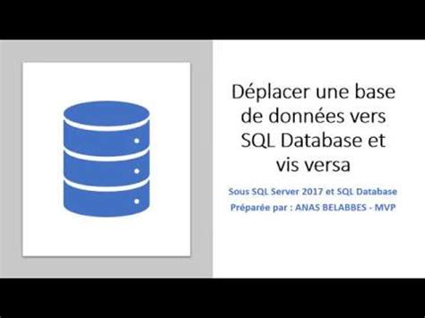 Dynit D Placer Une Base De Donn Es Vers Sql Database Et Vis Versa