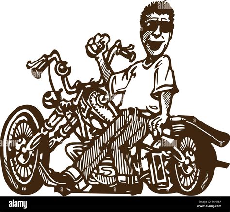 Old biker cartoon hi-res stock photography and images - Alamy