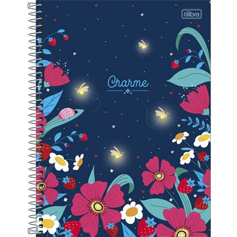 Caderno 10 matérias Charme 160 folhas Universitário Espiral Capa Dura