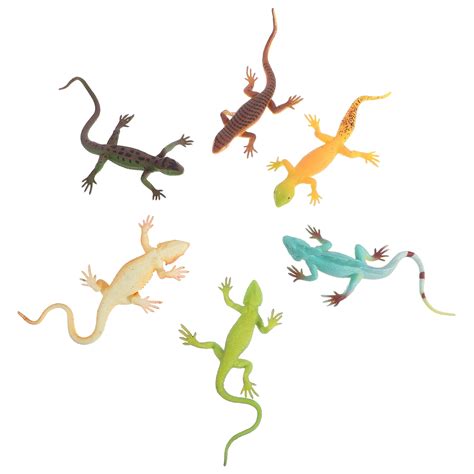 6 Pcs Lizard Model Set Decor Simulation Lizard Model Kids Playset Fake