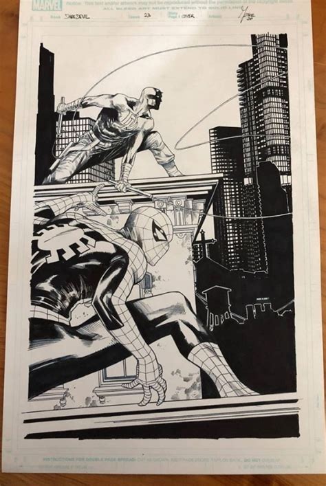 Daredevil Cover By Marco Checchetto Featuring Spider Man Comic Art