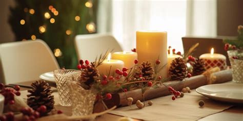 Premium AI Image | Festive dining table set with candles