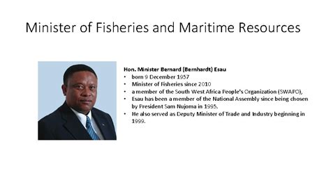 Who Is Who In Fisheries In Namibia Ministry