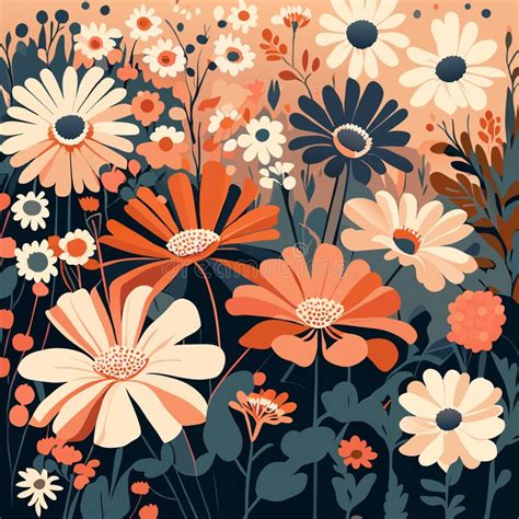 Seamless Pattern With Daisies And Wildflowers Vector AI Generated