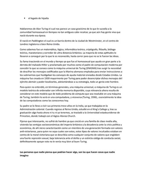 Alan Turing vida del grande homosexual - el legado de hipatia
