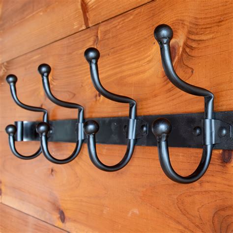 5 Hook Wall Rack Rustic Wall Mounted Hook Rail Dartbrook Rustic Goods