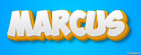 Marcus | Yellow White 3D | Text Effect Generator