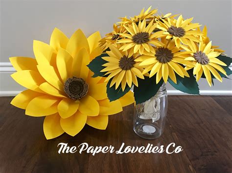 Paper Flower Sunflowers Flower Crafts Diy Flowers Paper Flowers